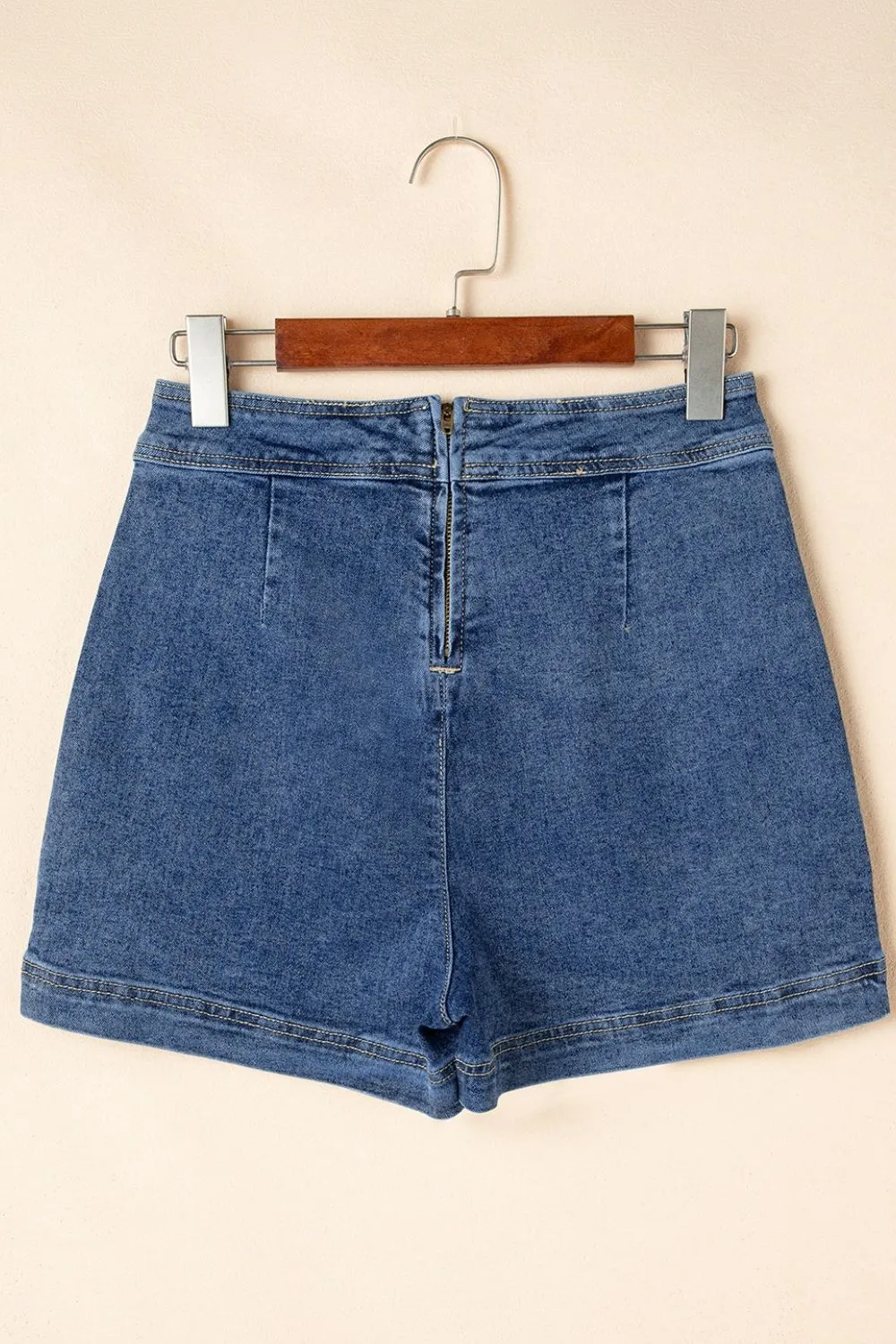 Asymmetrical Denim Skort with Pockets, image 6