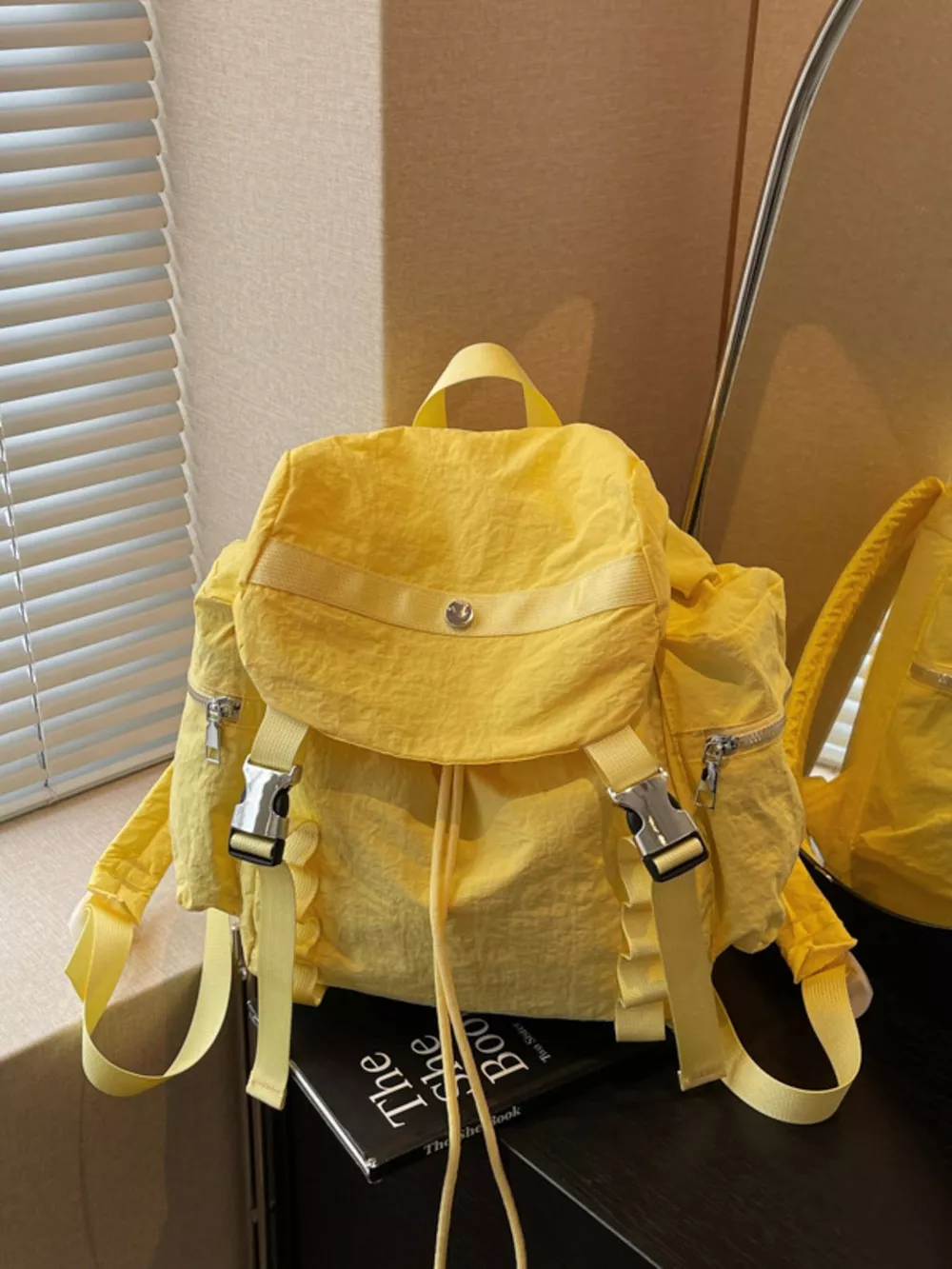 Lightweight Drawstring Casual Backpack Bag, image 5