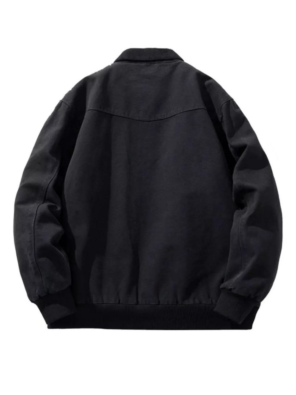 Men's Plus Size Corduroy Collar Zip-Up Jacket, image 6