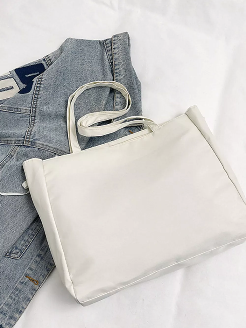 Lace-Up Trim Clear Panel Shoulder Bag, image 20