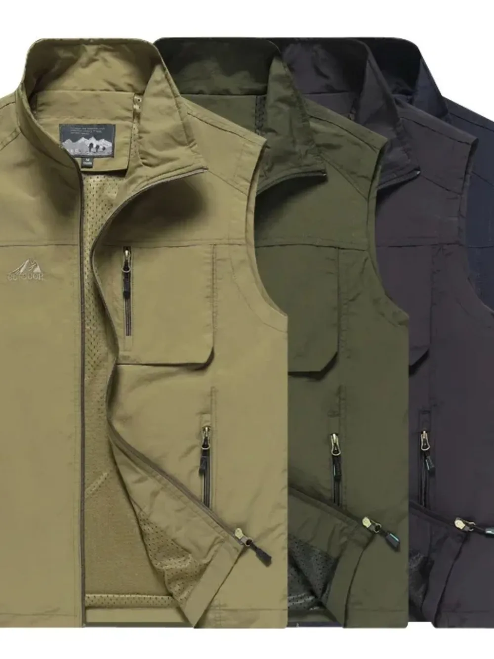 Men's Plus Size Zip Up Vest, image 2