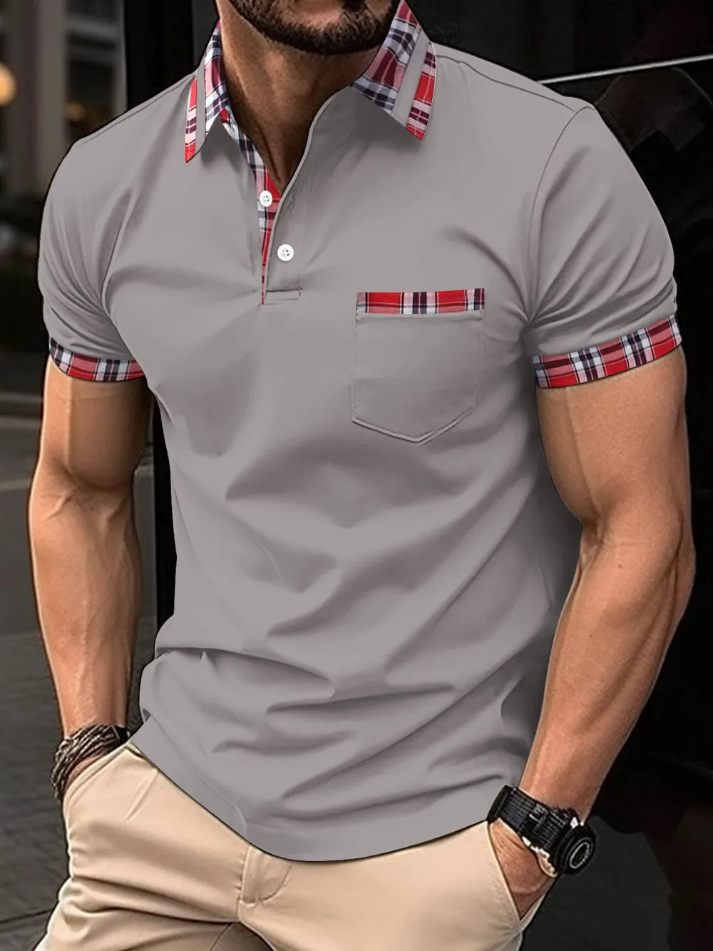 Men's Full Size Collared Neck Short Sleeve Polo Plus Size, image 5