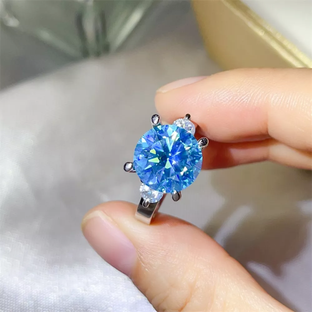 5 Carat Moissanite 925 Sterling Silver Ring, image 3
