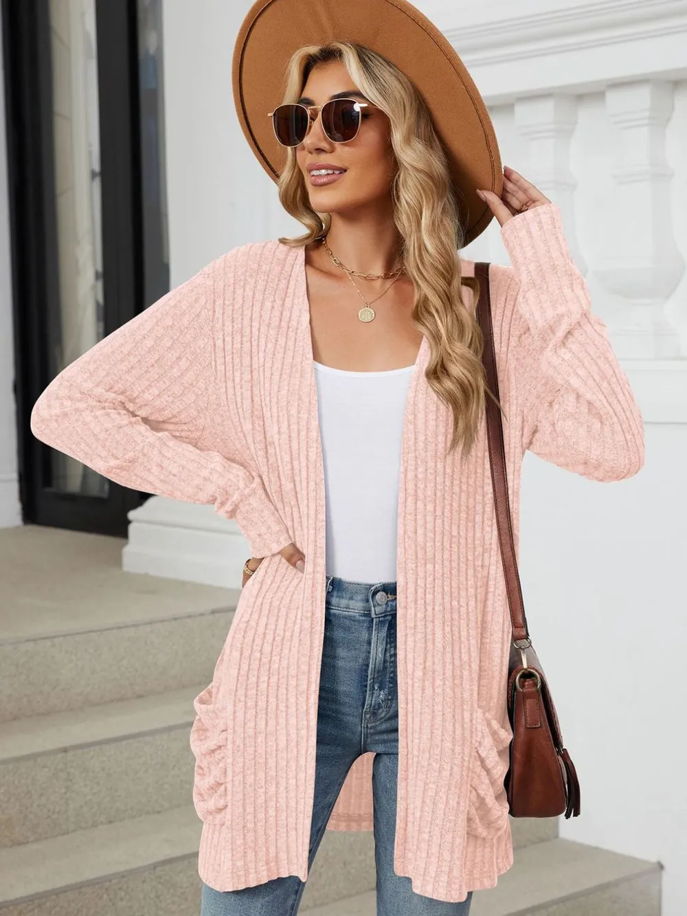 Pocketed Open Front Long Sleeve Cardigan, image 21