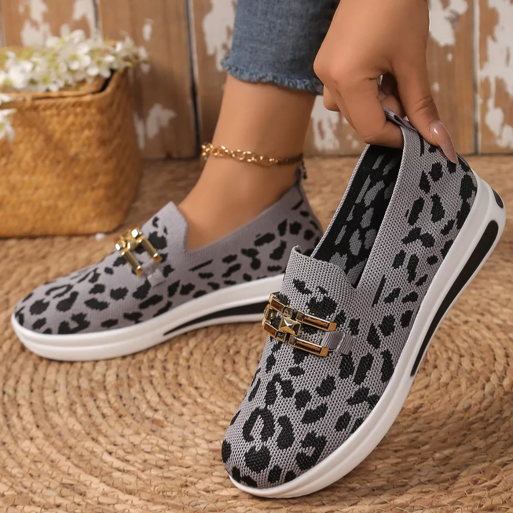 Leopard Round Toe Slip-Ons, image 9