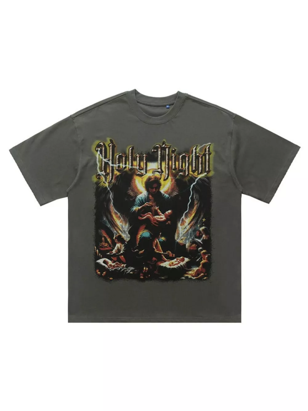 Men's Graphic Round Neck Oversized T-Shirt, image 5