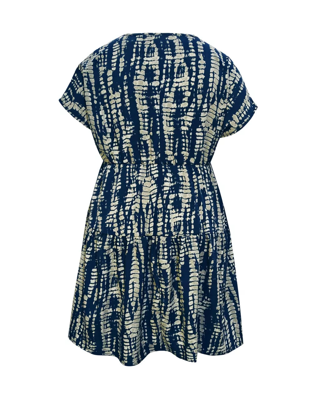 Plus Size Printed Long Sleeve Ruffle Hem Mini Dress, image 3