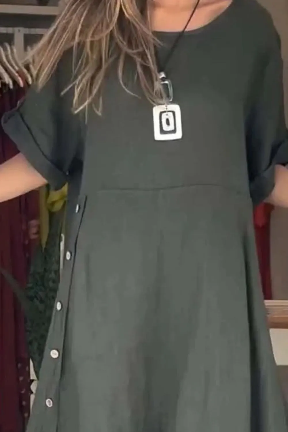 Full Size Relaxed Fit Short Sleeves Dress Plus Size, image 6