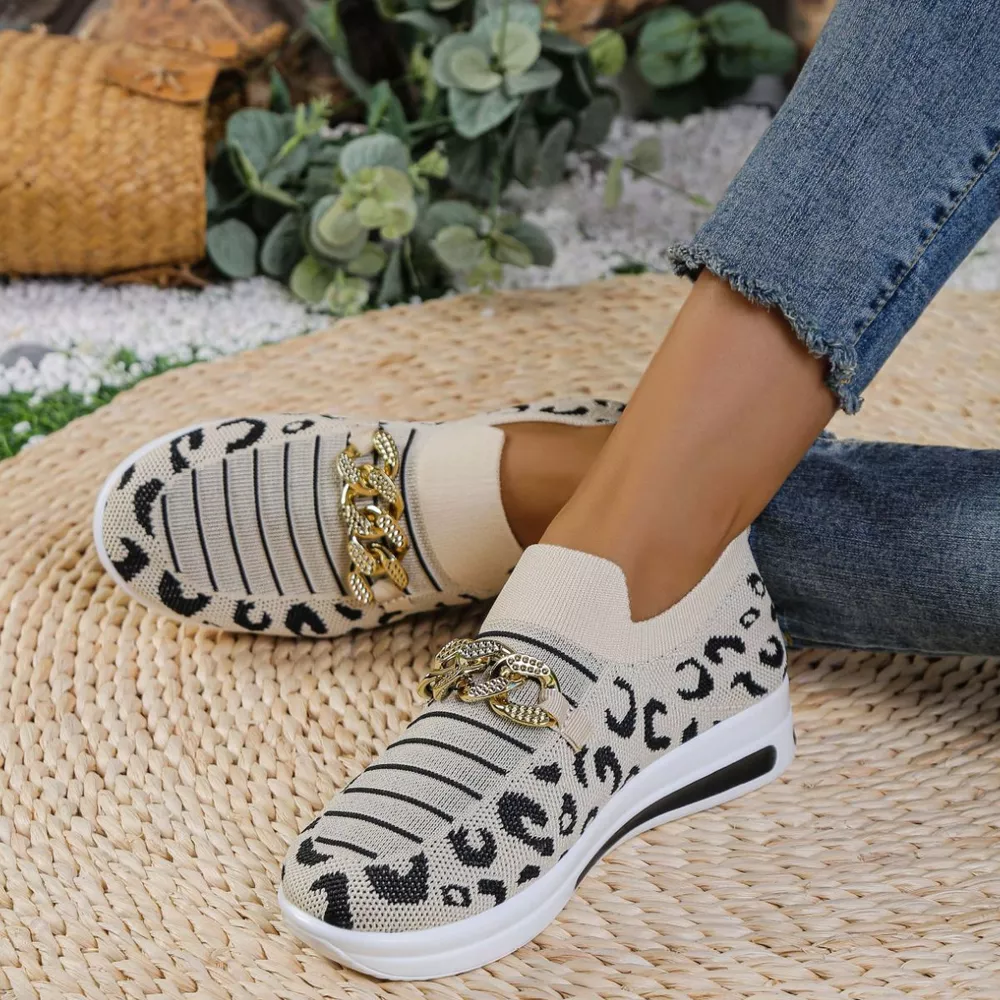 Leopard Round Toe Slip Ons, image 7