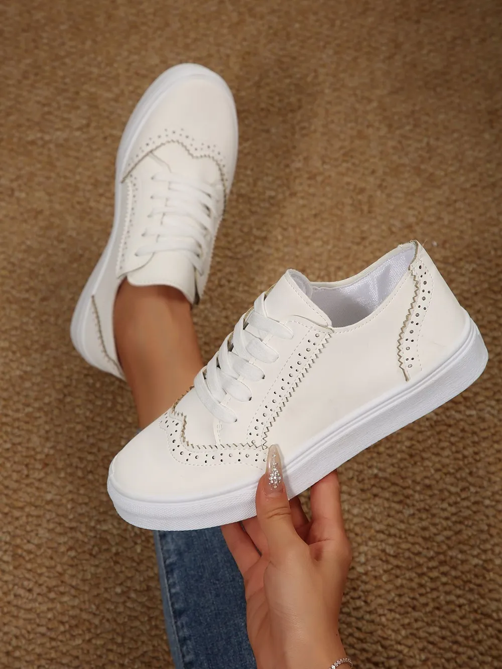 Lace Up Round Toe Platform Sneakers, image 13