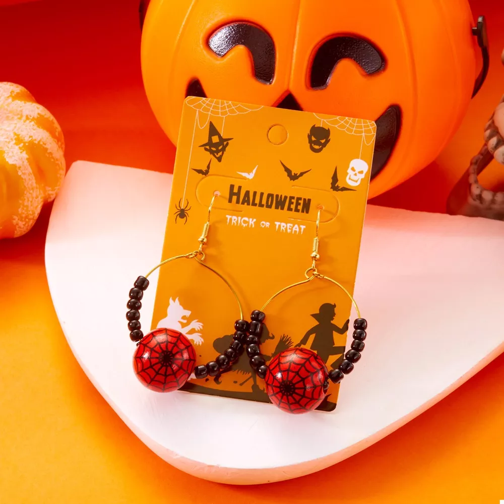 18K Gold-Plated Halloween Bead Earrings, image 4