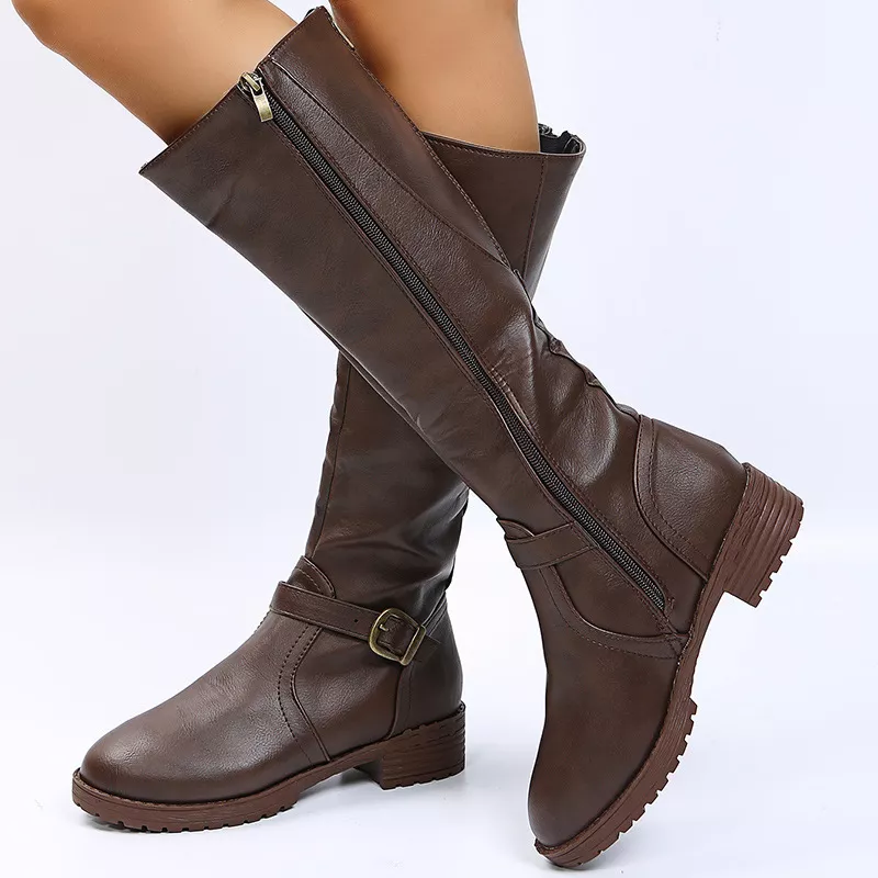 Round Toe Block Heels Boots, image 7