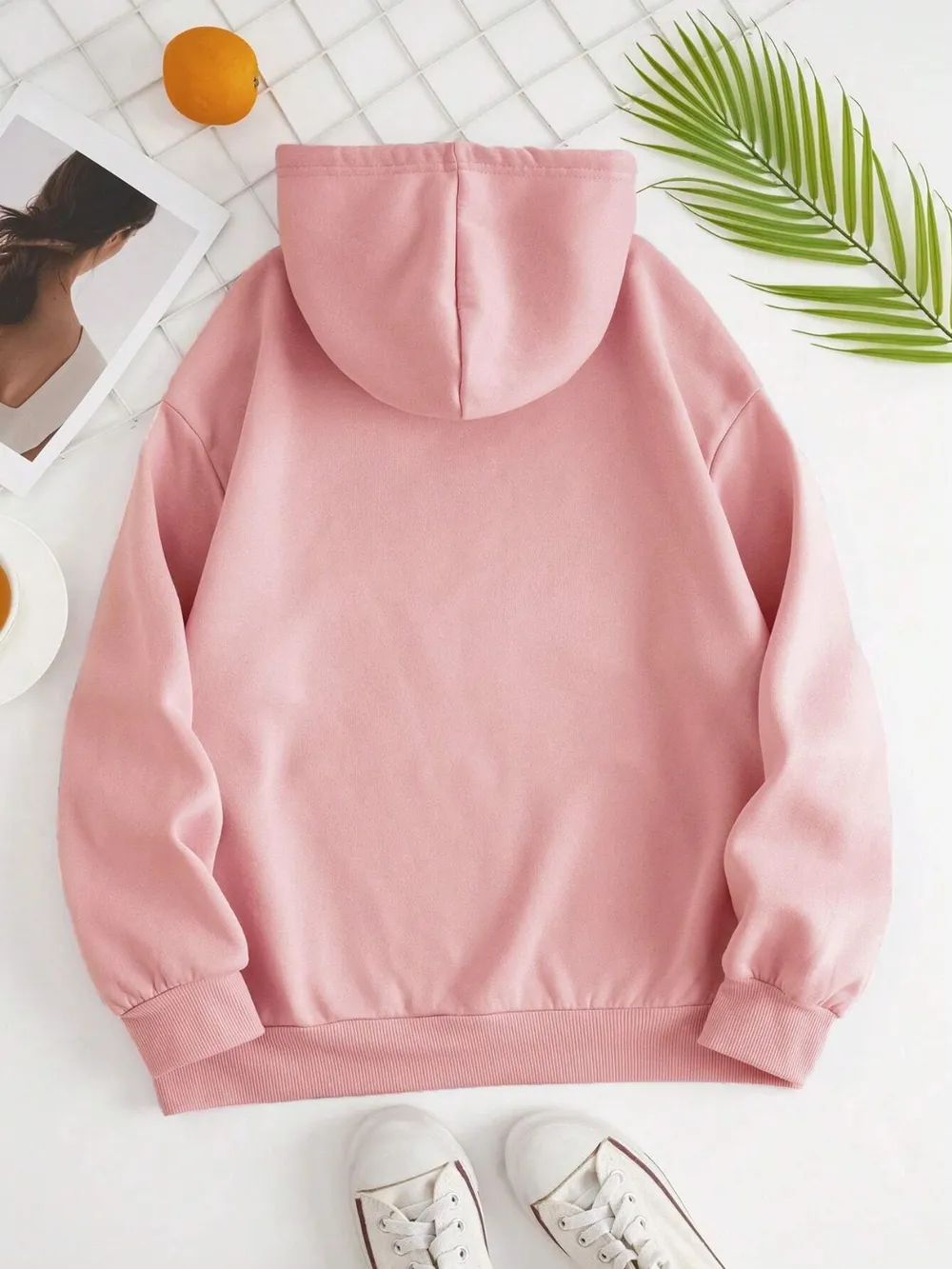 Drawstring Dropped Shoulder Hoodie, image 23
