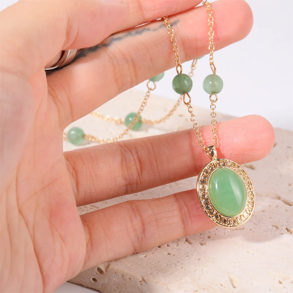 Copper Natural Crystal Pendant Necklace, image 2