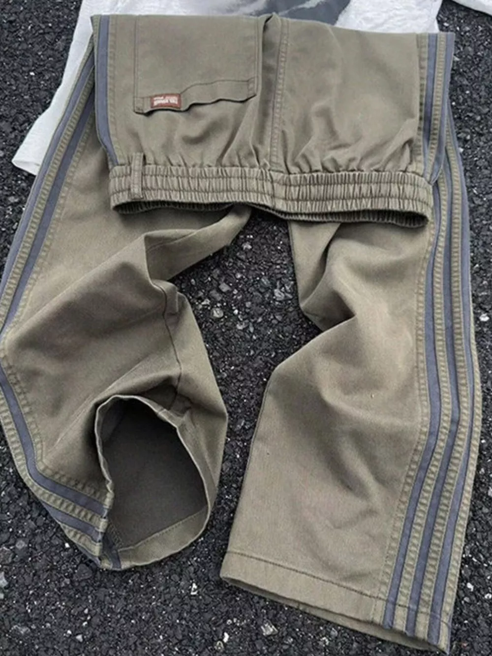 Men's Plus Size Casual Striped Wide-Leg Pants, image 4