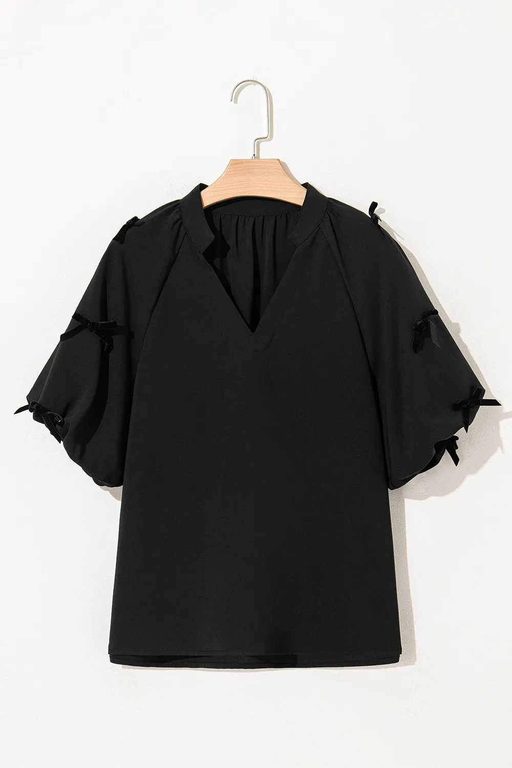 Bow Decor Puff Sleeve Blouse, image 5