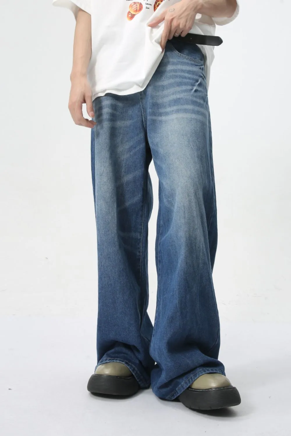 Wide Leg Men's Jeans with Pockets, image 2