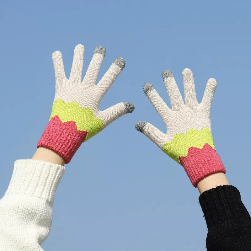 Colorful Knitted Touchscreen Gloves, image 2