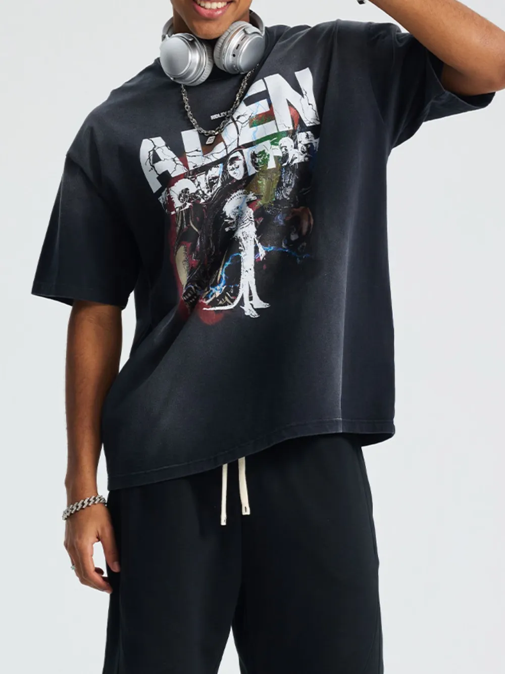 Men's Graphic Round Neck Half Sleeve T-Shirt