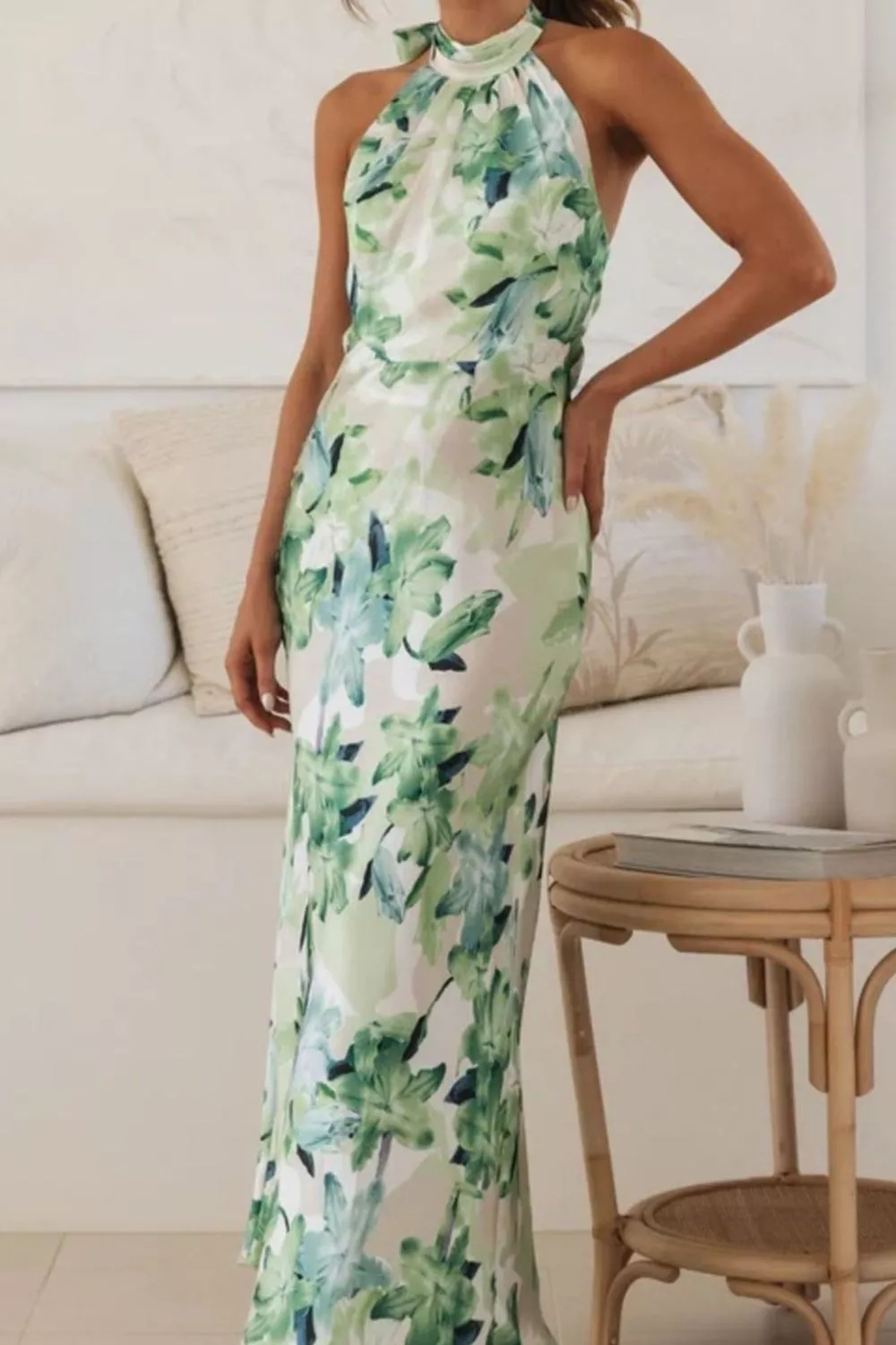 Floral Print Halter Neck Maxi Dress, image 19