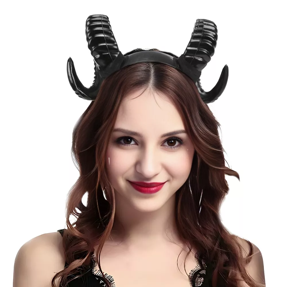 Halloween Gothic Ram Horn Headband, image 3