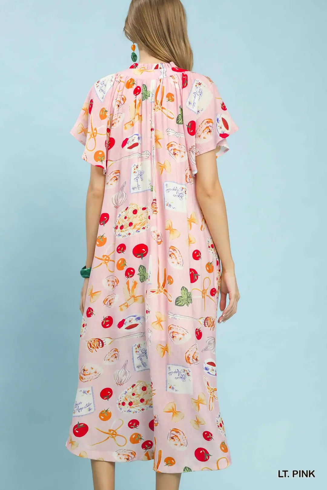 Abstract Print Flutter Sleeve Midi Dress, image 5