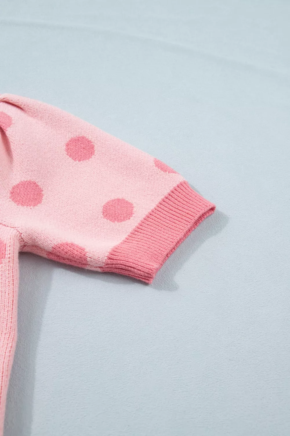 Polka Dot Puff Short Sleeve Sweater Top, image 11