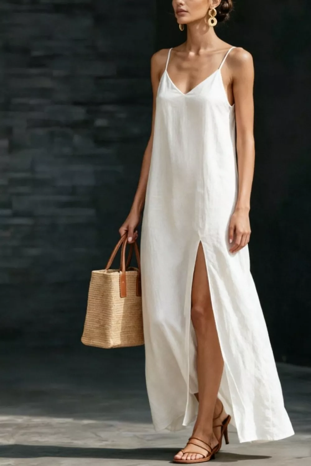 Slit V-Neck Maxi Dress, image 9