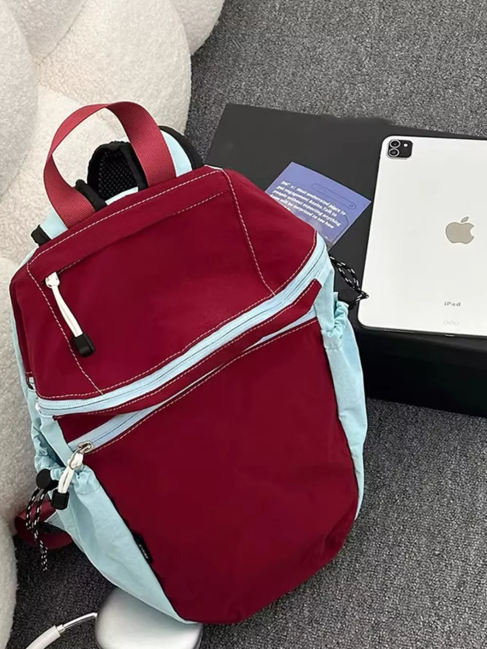 Two-Tone Lightweight Casual Backpack Bag, image 6