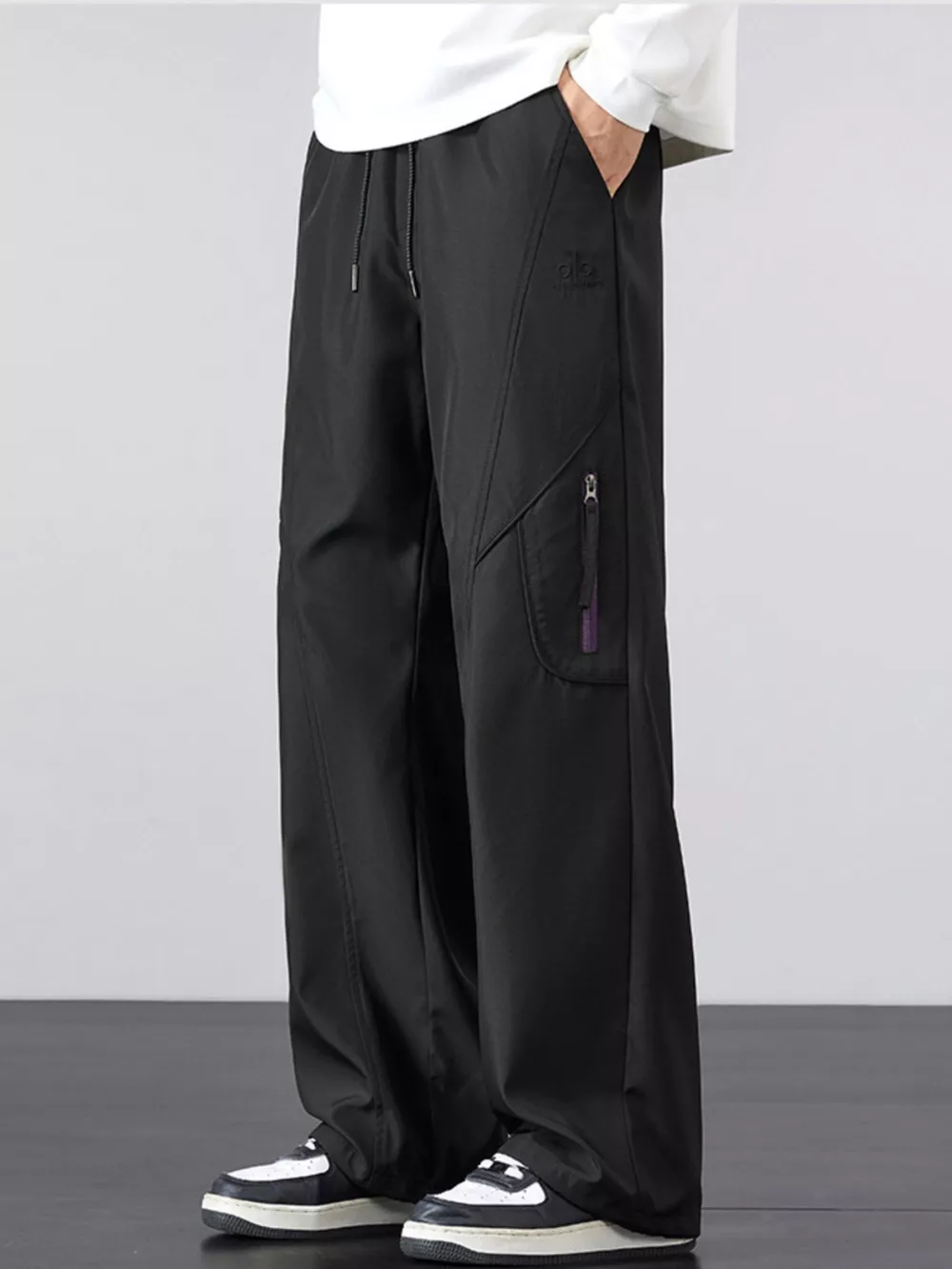 Men's Plus Size Loose Fit Cargo Pants with Zipper Pocket