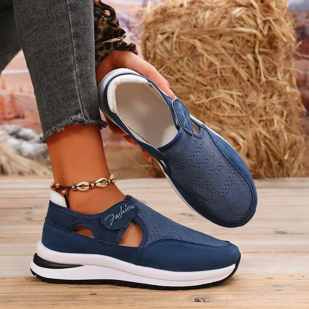 Mesh Round Toe Platform Sneakers, image 5