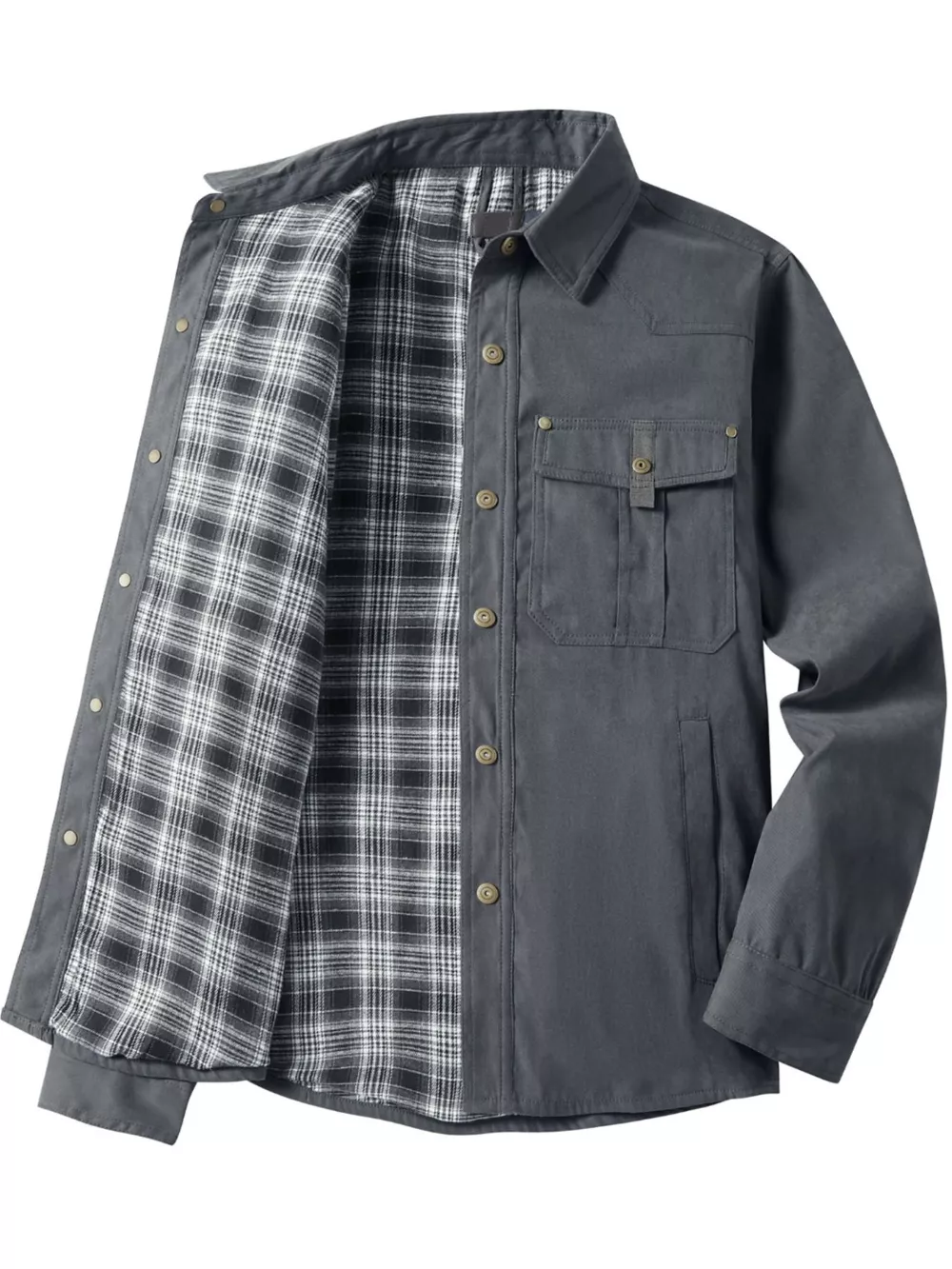 Men's Snap Down Long Sleeve Jacket, image 7