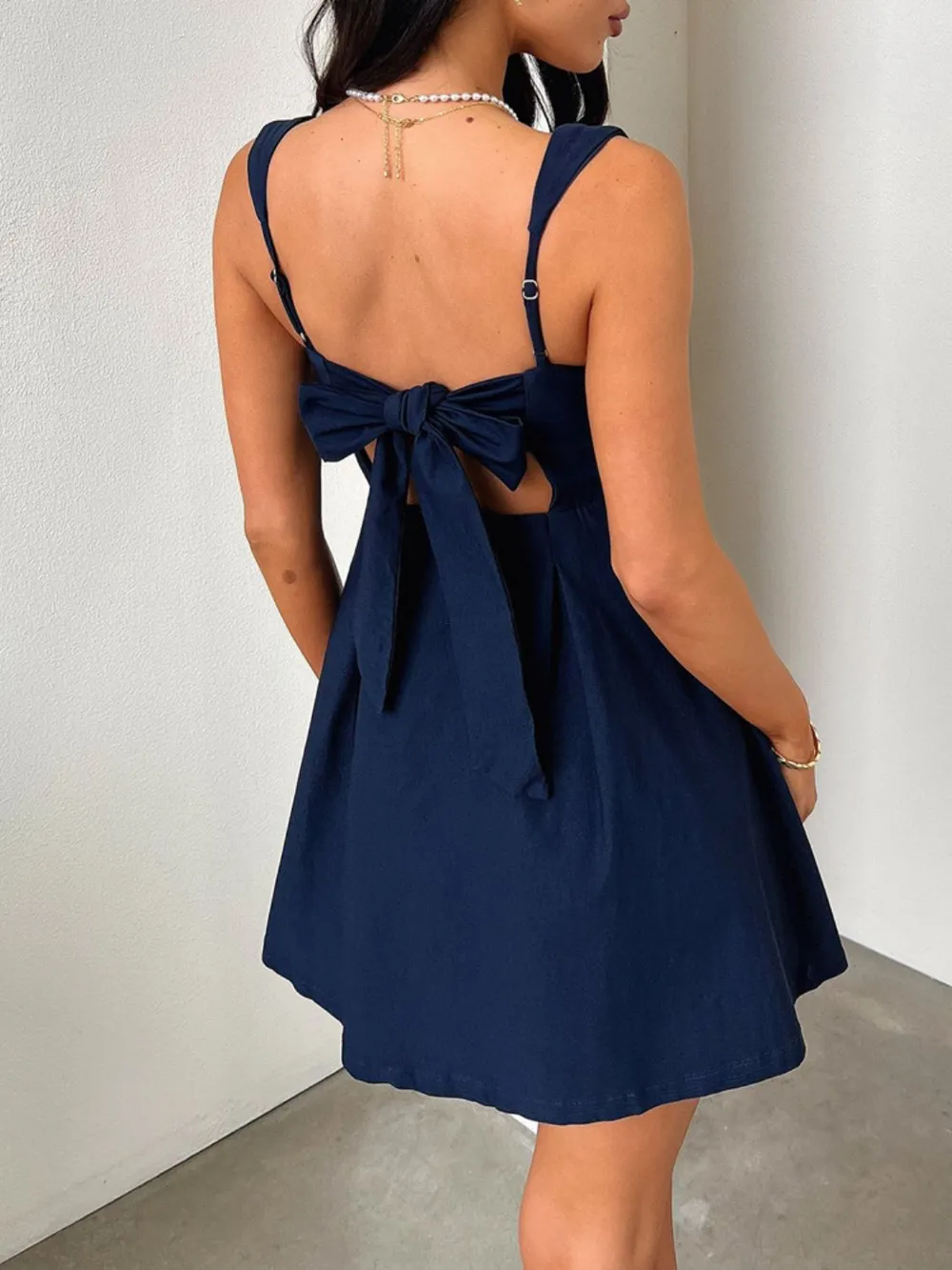 Bow Back Square Neck Mini Dress, image 12