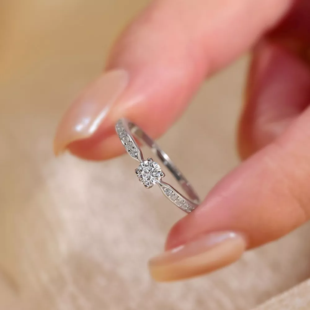 1 Carat 925 Sterling Silver Moissanite Ring, image 8