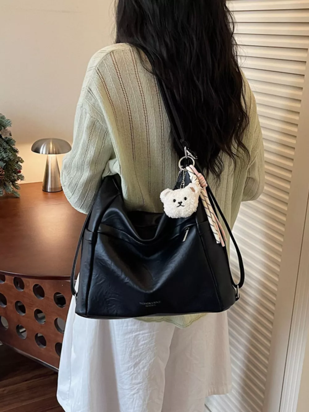 Adjustable Strap Leather Shoulder Bag, image 2