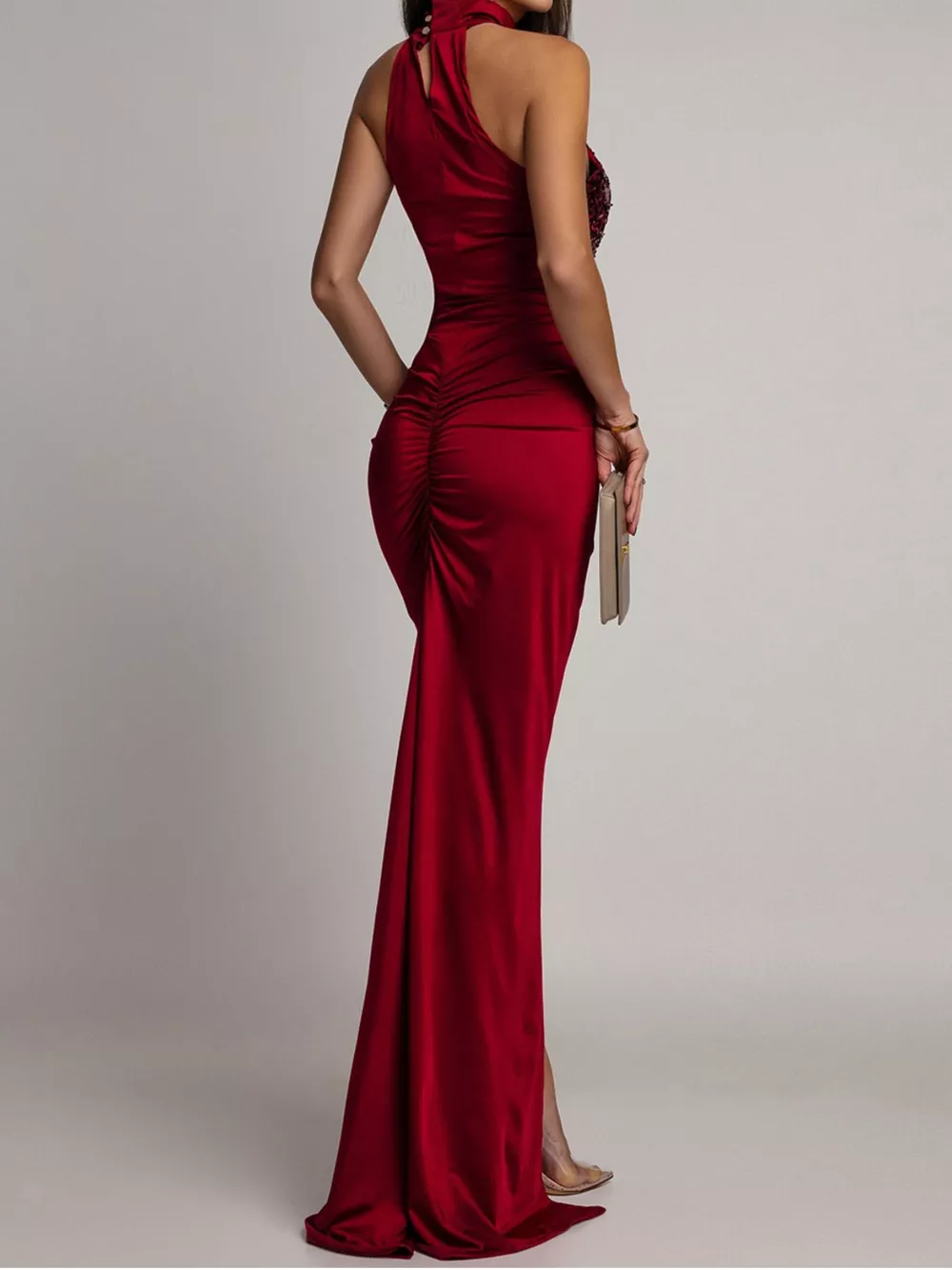 Sequin High Slit Sleeveless Maxi Dress, image 3