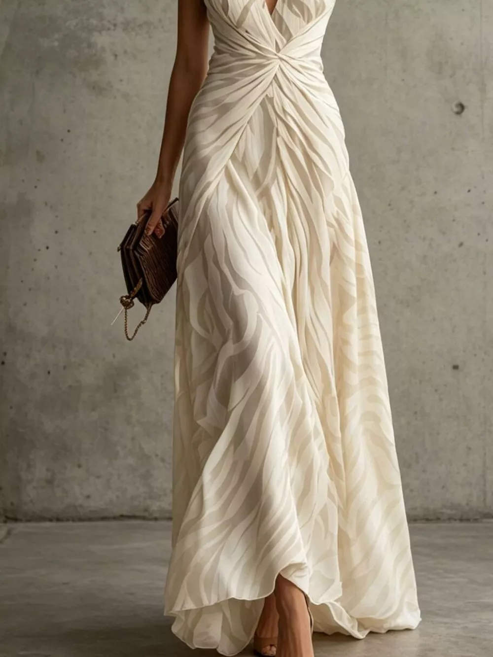 Halter Neck Ruched Maxi Dress, image 3