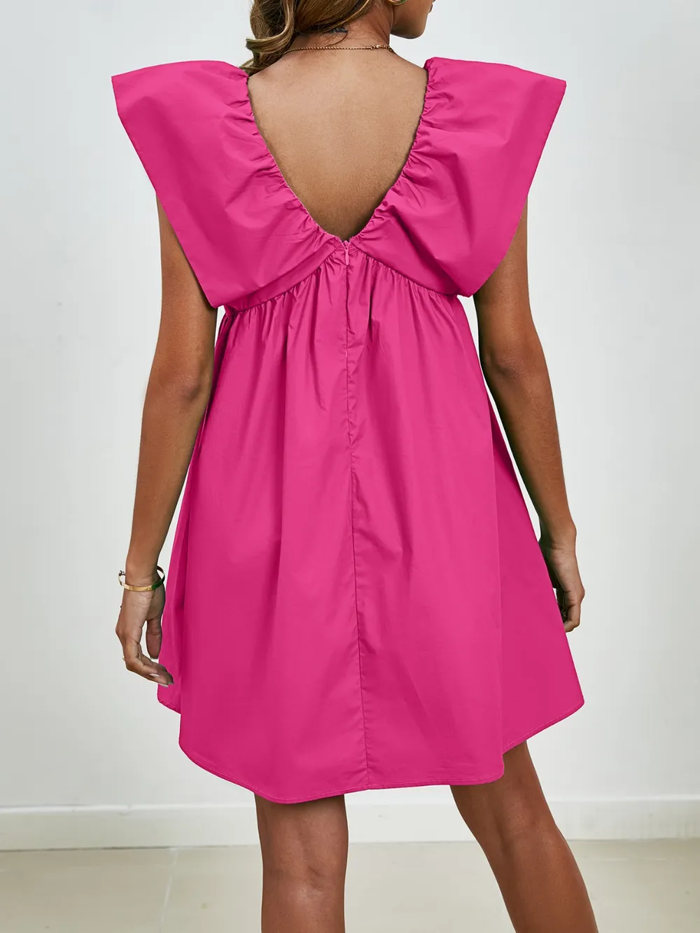 V-Neck Cap Sleeve Mini Dress, image 15