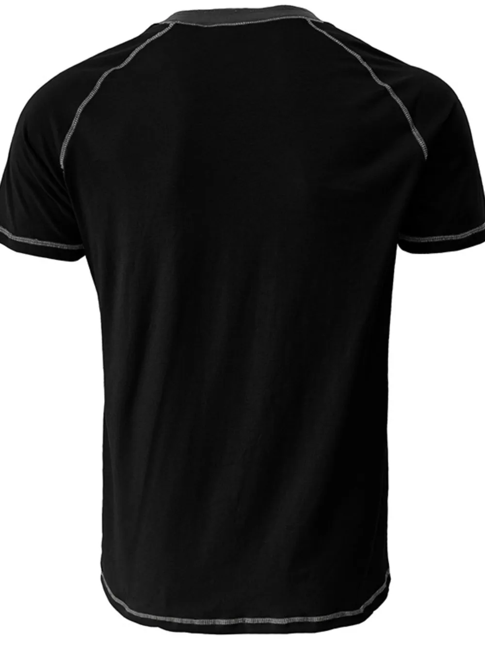 Men's Plus Size Contrast Stitch Henley Polo Shirt, image 3