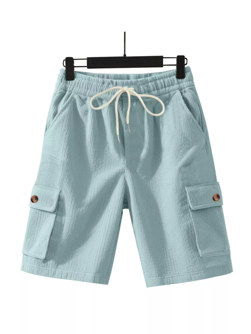 Men's Full Size Casual Textured Drawstring Cargo Shorts Plus Size, image 4