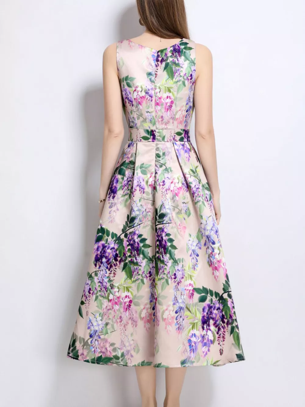 Floral Print Sleeveless Midi Dress, image 5