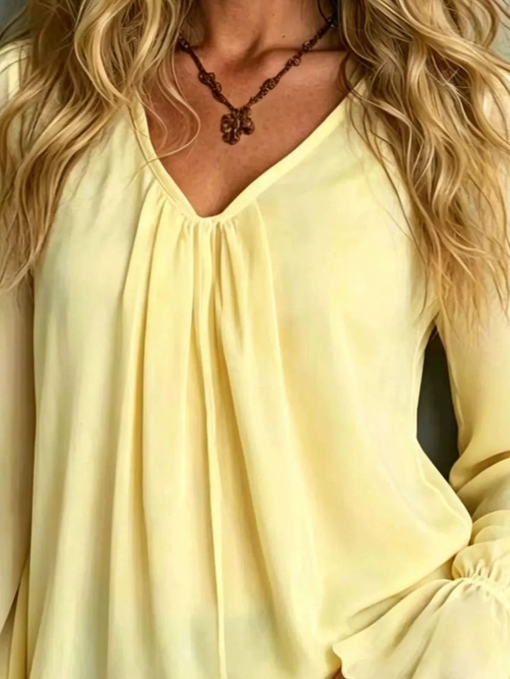V-Neck Flounce Sleeve Blouse, image 6