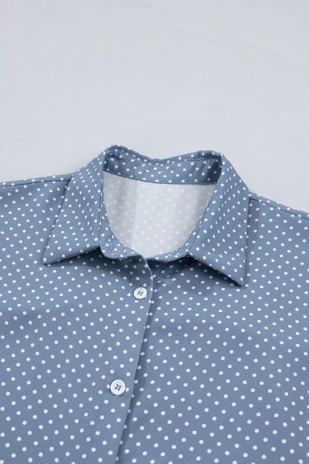 Dotted Print Cuffed Short Sleeve Shirt, image 8