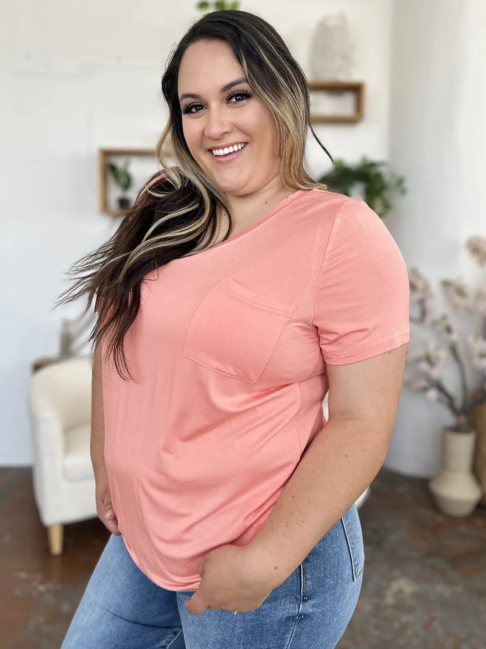 Bamboo Full Size V-Neck Short Sleeve T-Shirt, image 18