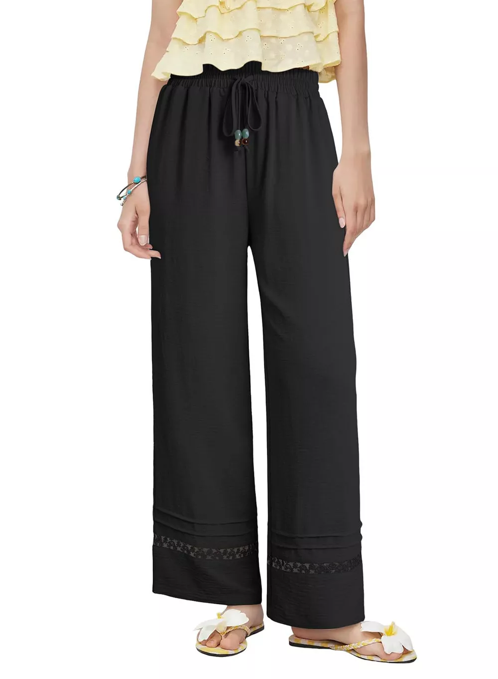 Casual Wide Leg Drawstring Pants