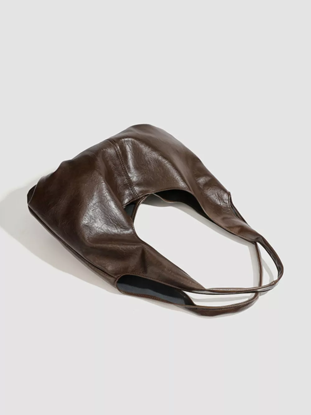Vintage Glossy Hobo Shoulder Bag with Matching Pouch, image 5