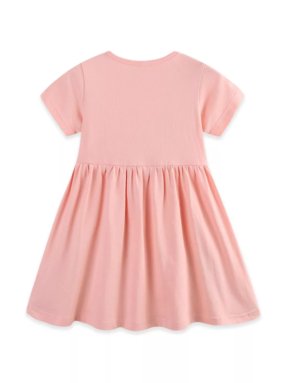 Children's Cute Cartoon Applique Short Sleeve Casual Dress, image 5
