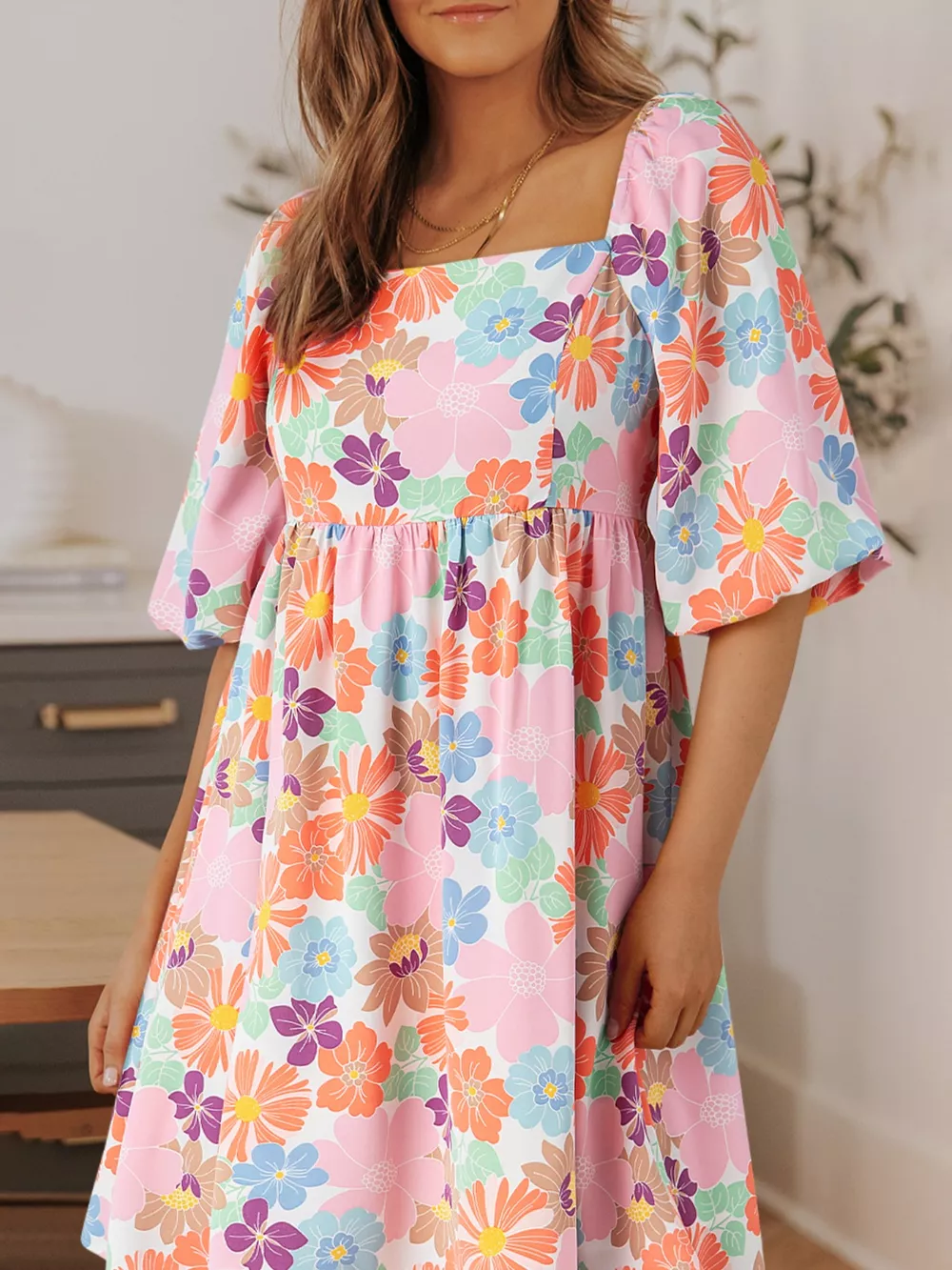 Printed Half Sleeve Mini Dress, image 7