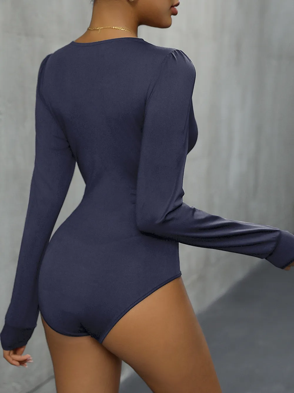 Lace Detail Plunge Long Sleeve Bodysuit, image 20