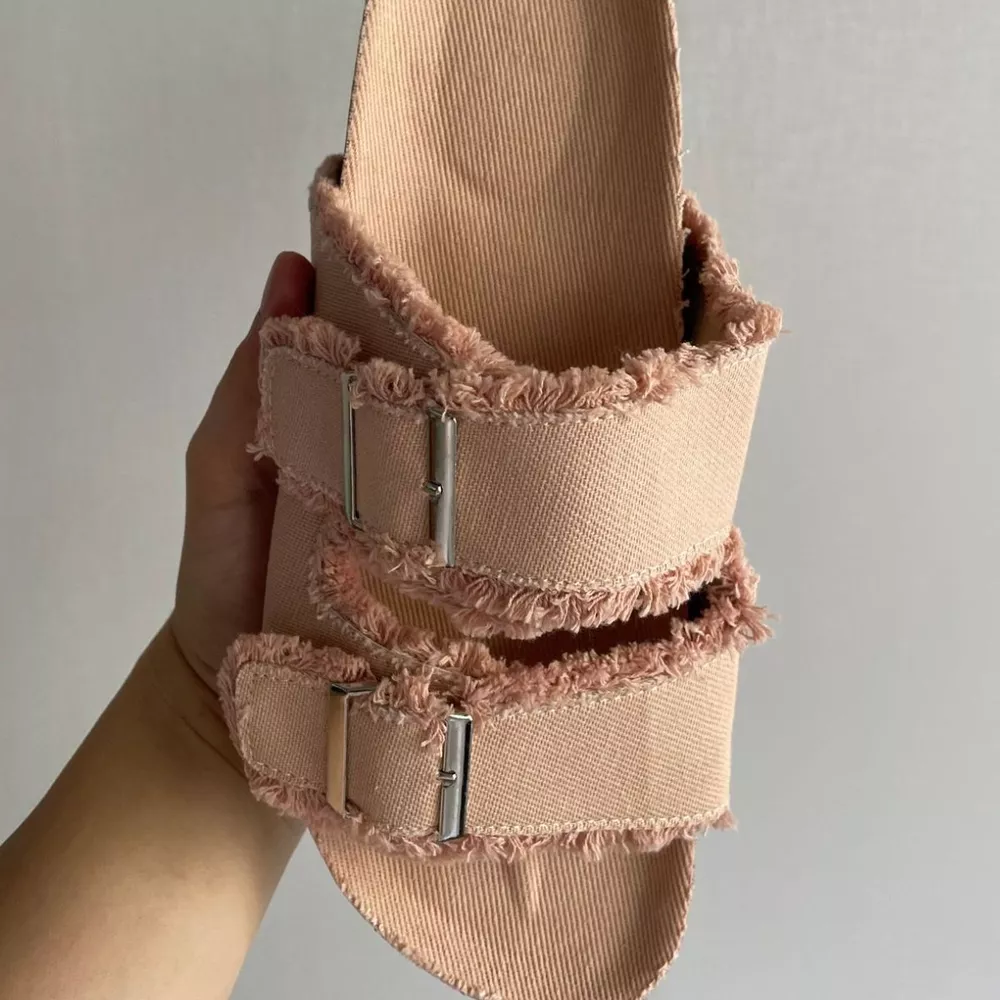 Frayed Edge Buckle Sandals, image 6